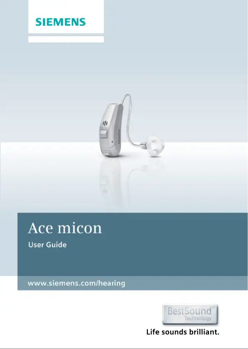Page 1 of the manual User Manual Siemens Ace micon