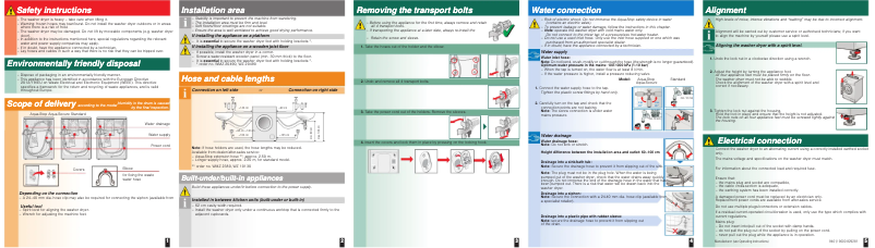Page 1 of the manual Installation Guide Siemens WD14H341