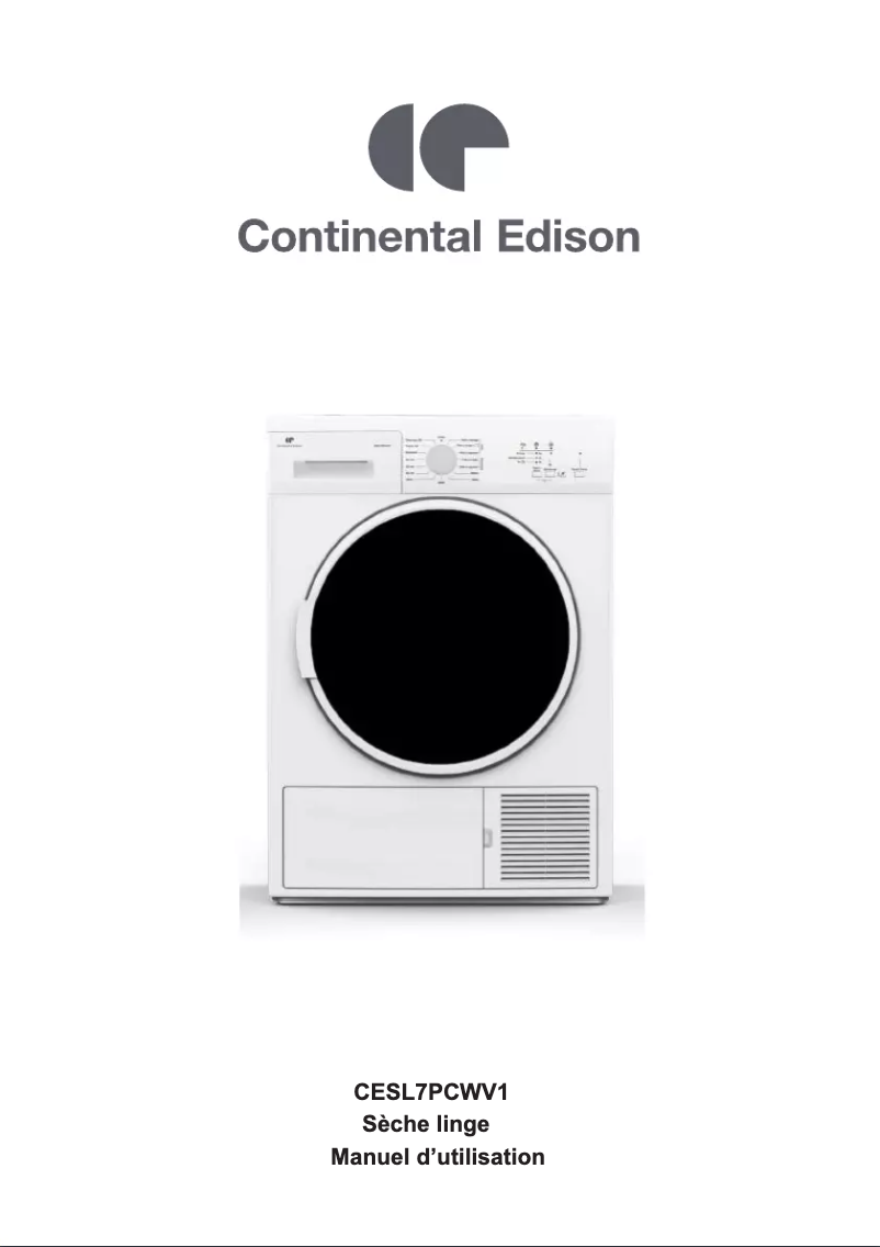 Page 1 of the manual User Manual Continental Edison CESL7PCWV1