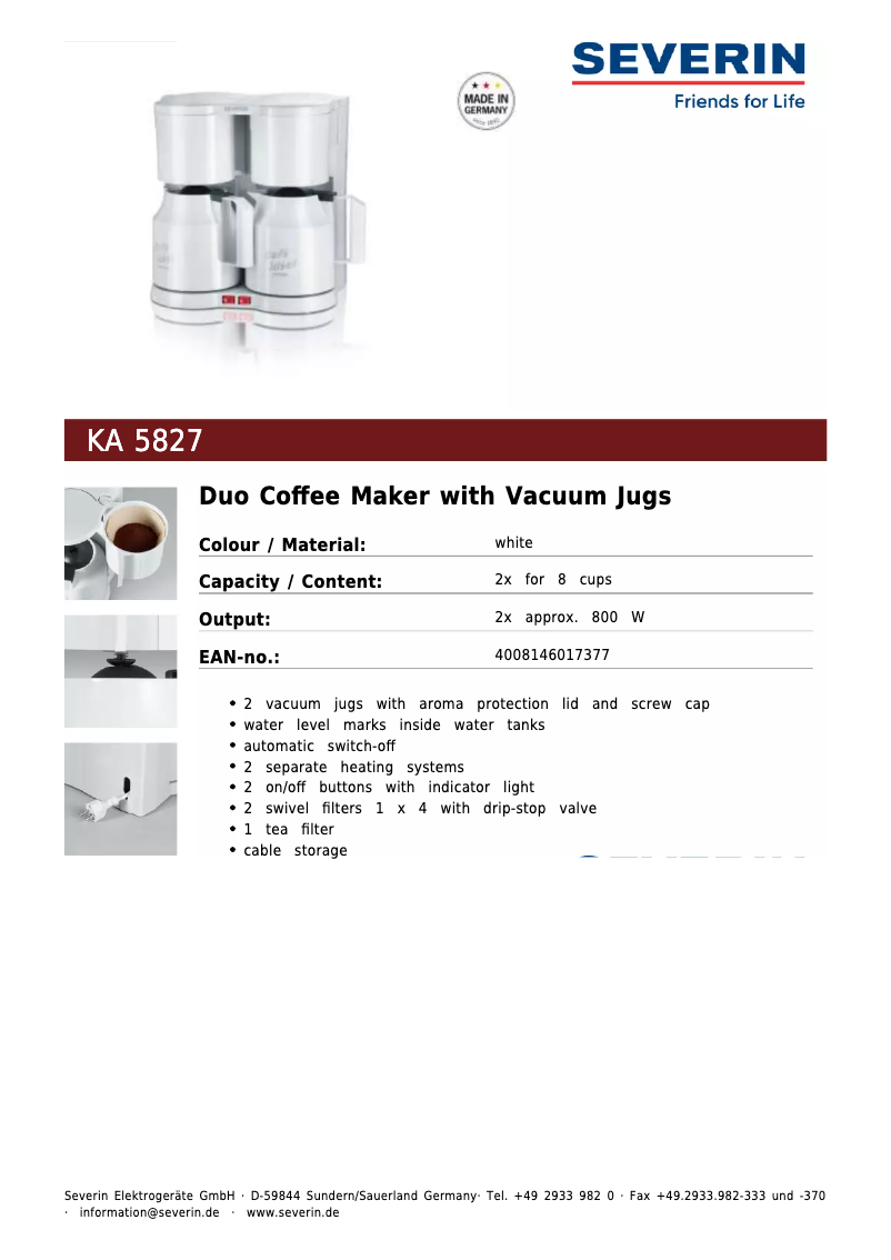 First page image of the manual for KA 5827