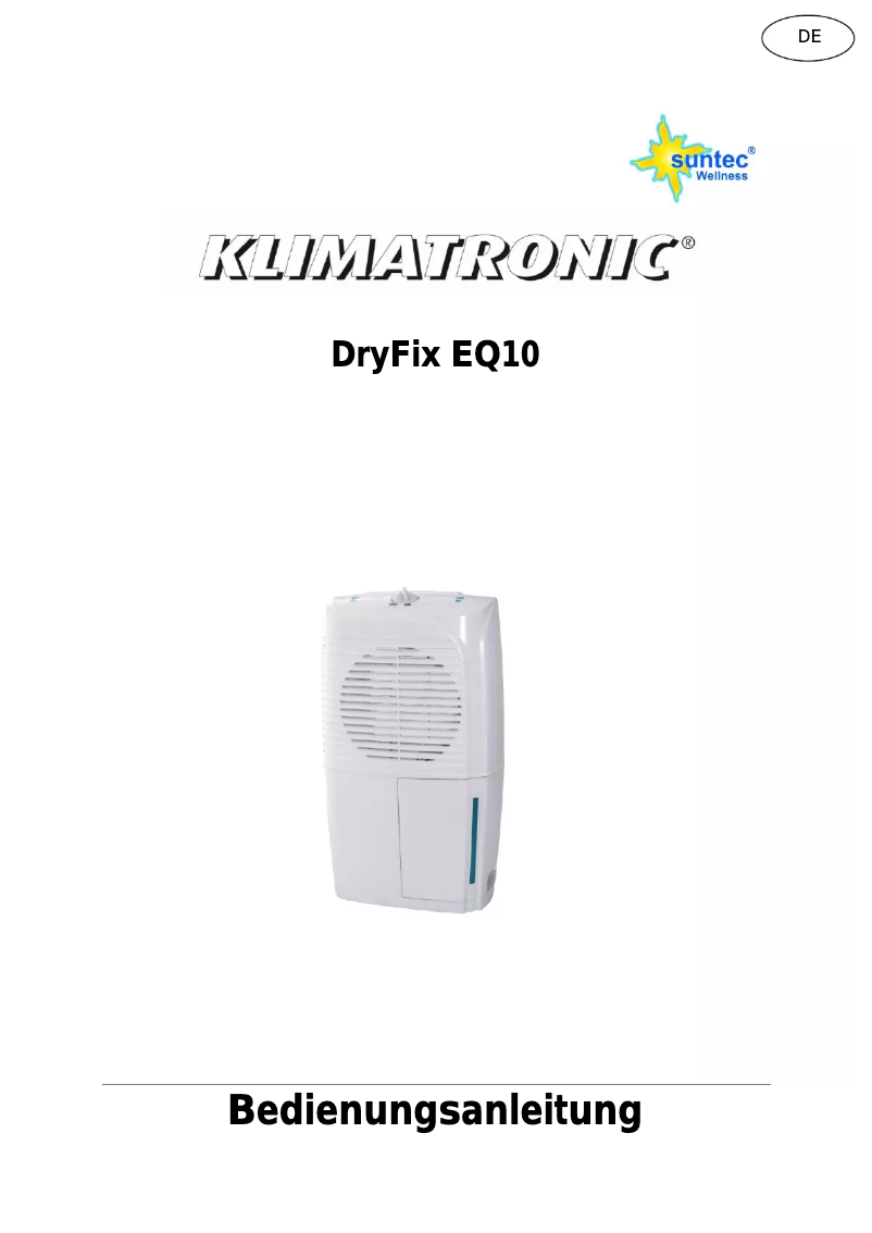 First page image of the manual for DryFix EQ10