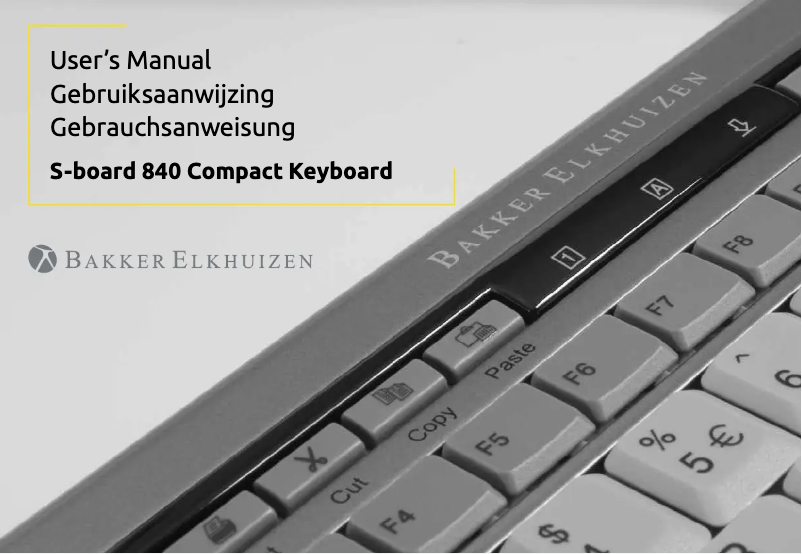 Page 1 of the manual User Manual BakkerElkhuizen S-board 840