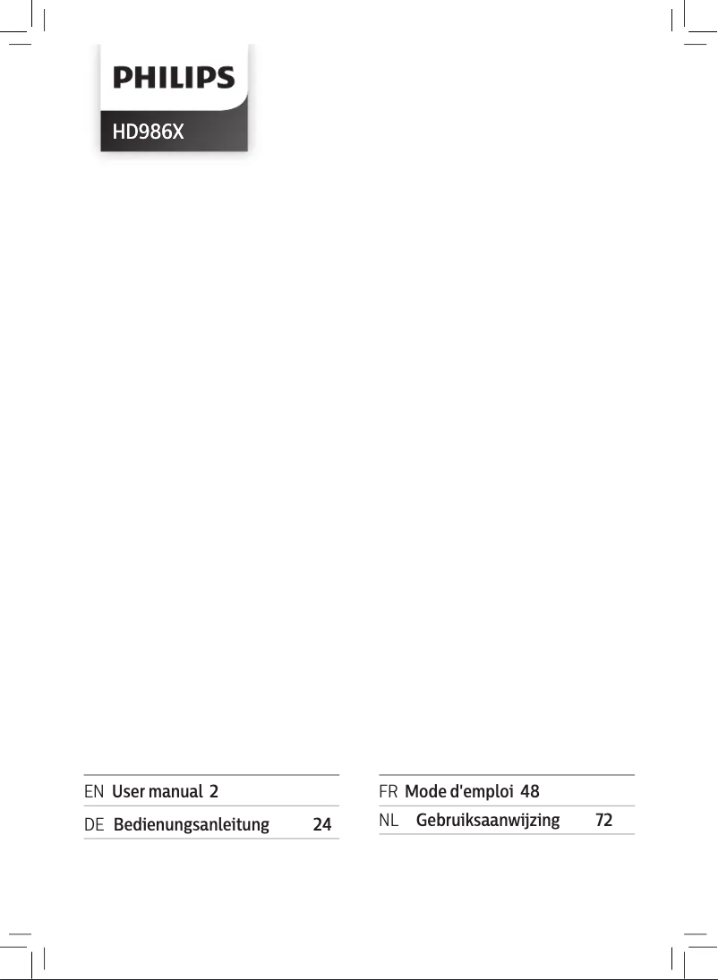 Page 1 of the manual User Manual Philips Avance Collection Airfryer XXL HD9650
