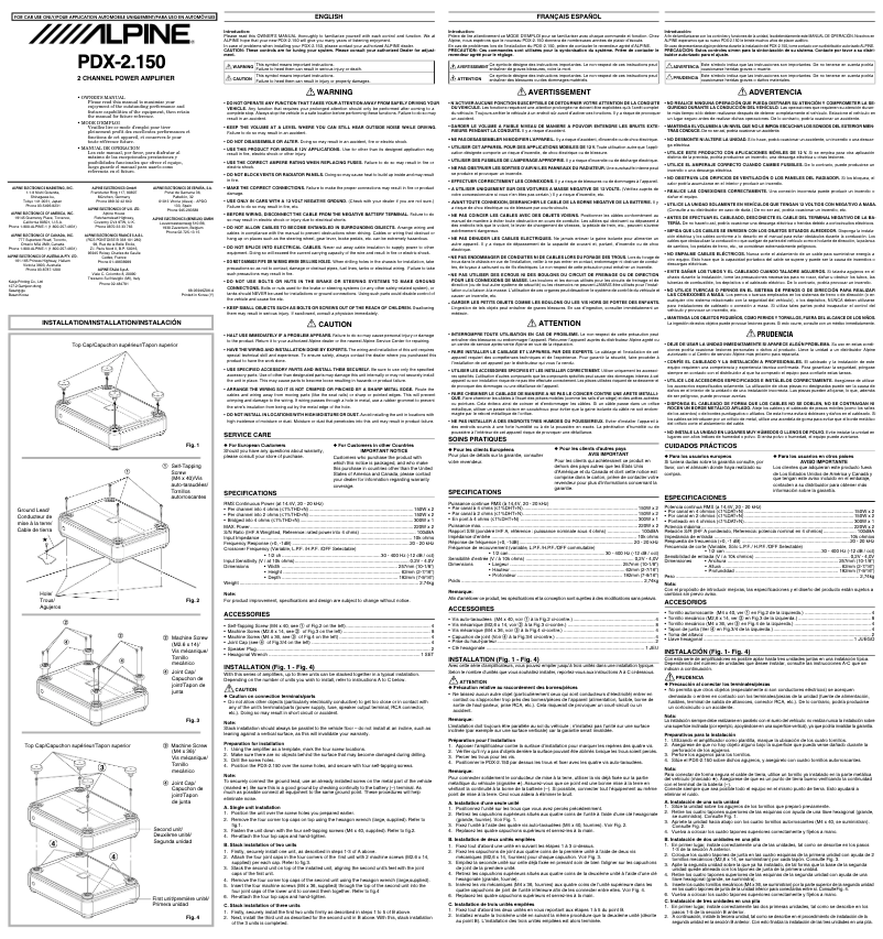 First page image of the manual for PDX-2.150