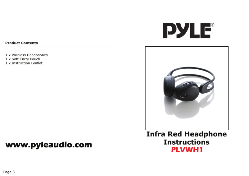 First page image of the manual for PLVWH1