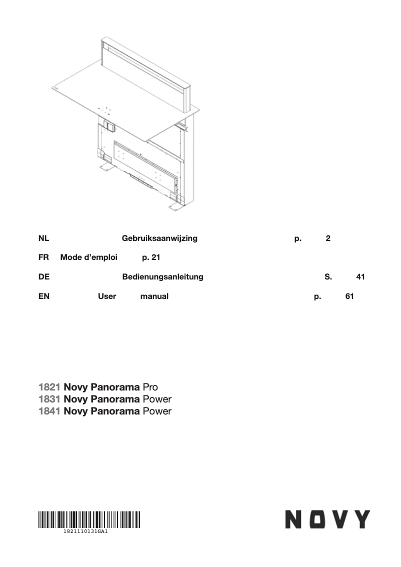 Page 1 of the manual User Manual Novy Panorama Power 1841