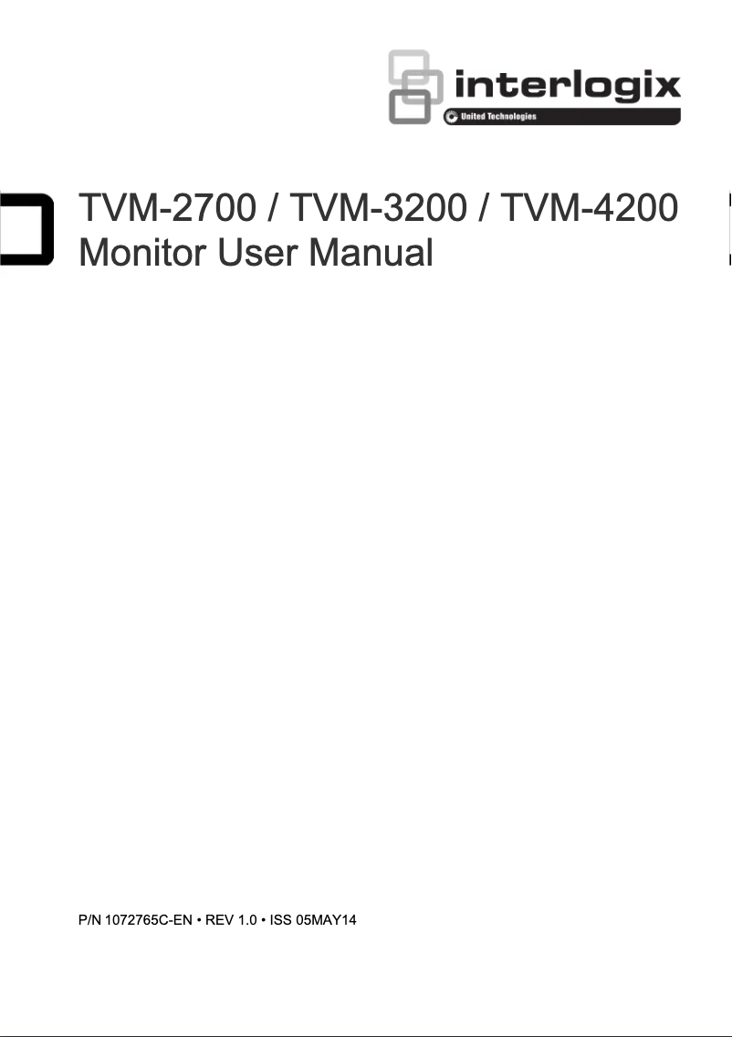 First page image of the manual for TruVision TVM-3200