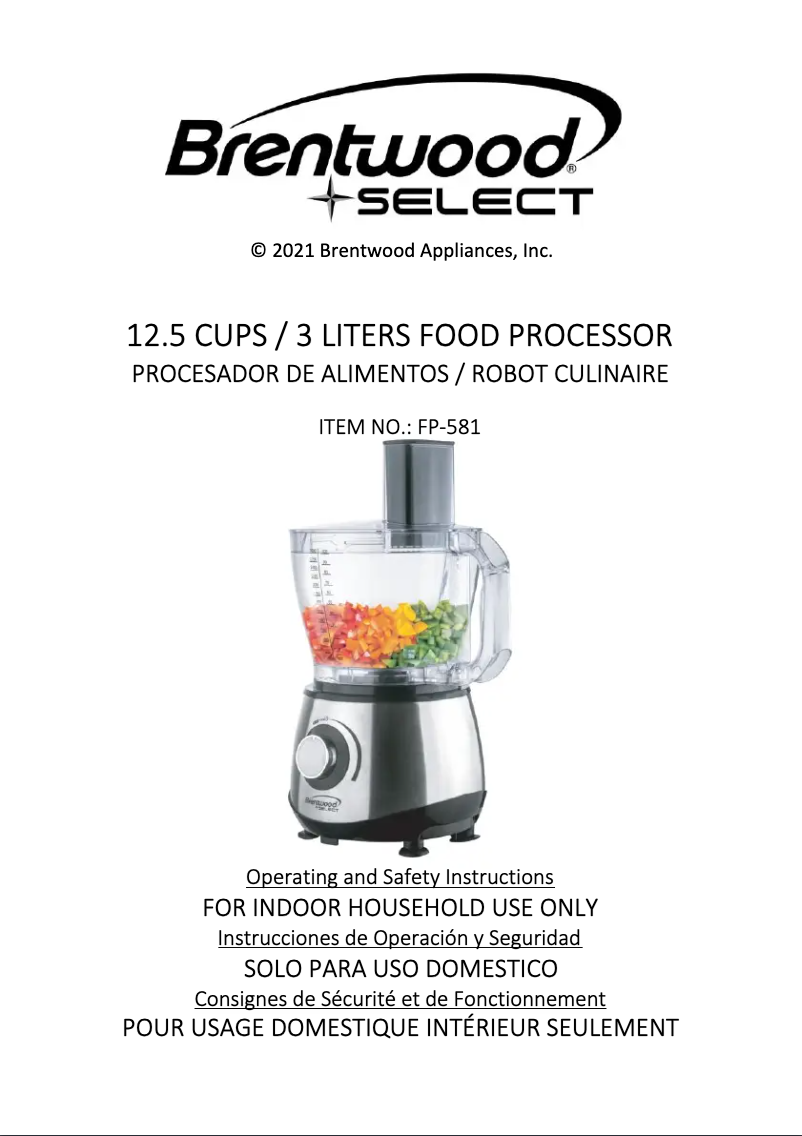 First page image of the manual for FP-581