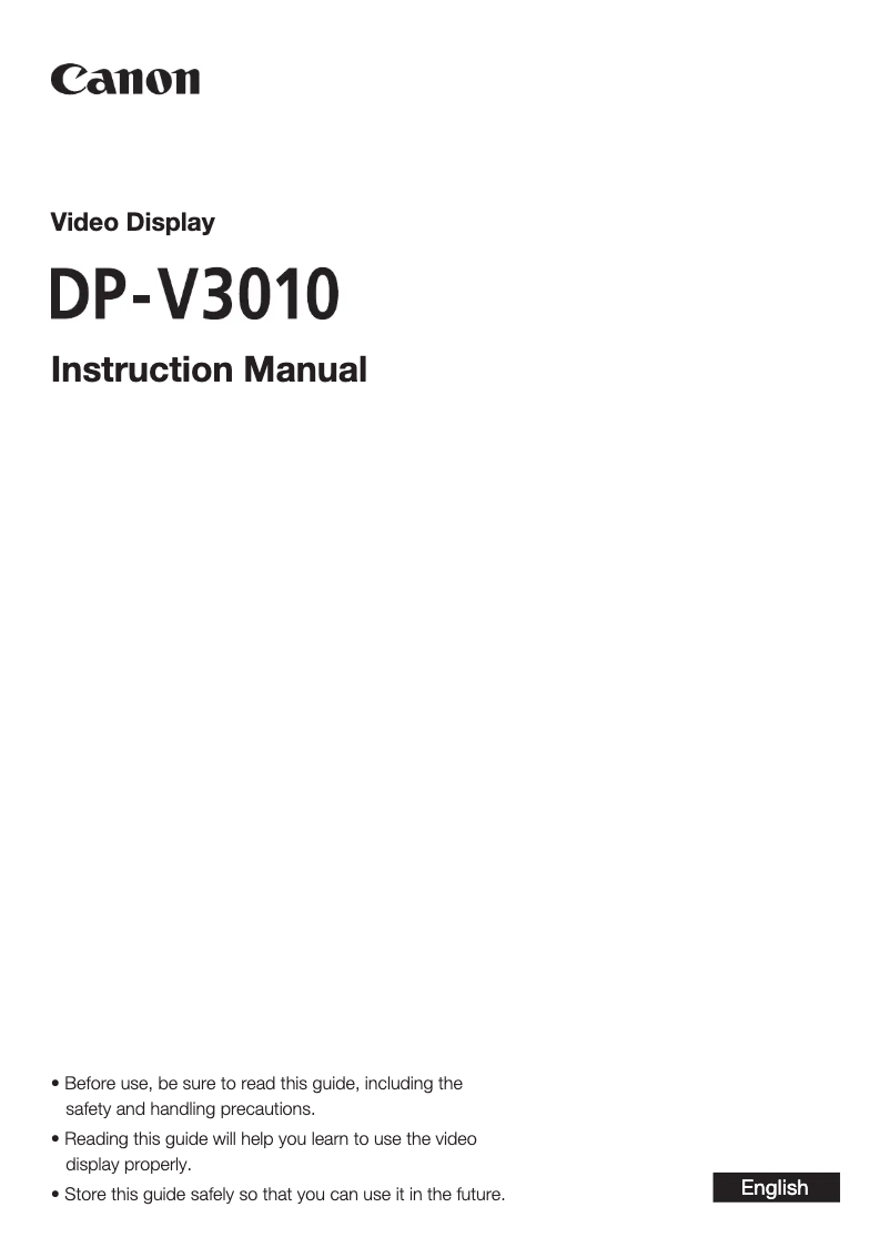 Page 1 of the manual User Manual Canon DP-V3010