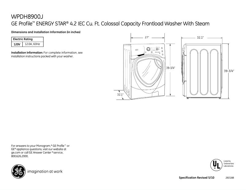 First page image of the manual for WPDH8900JMG