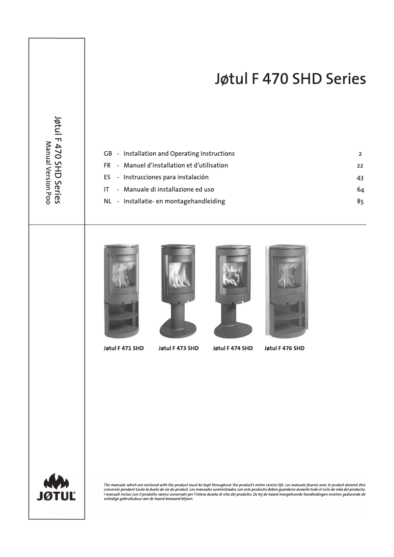 First page image of the manual for F 470