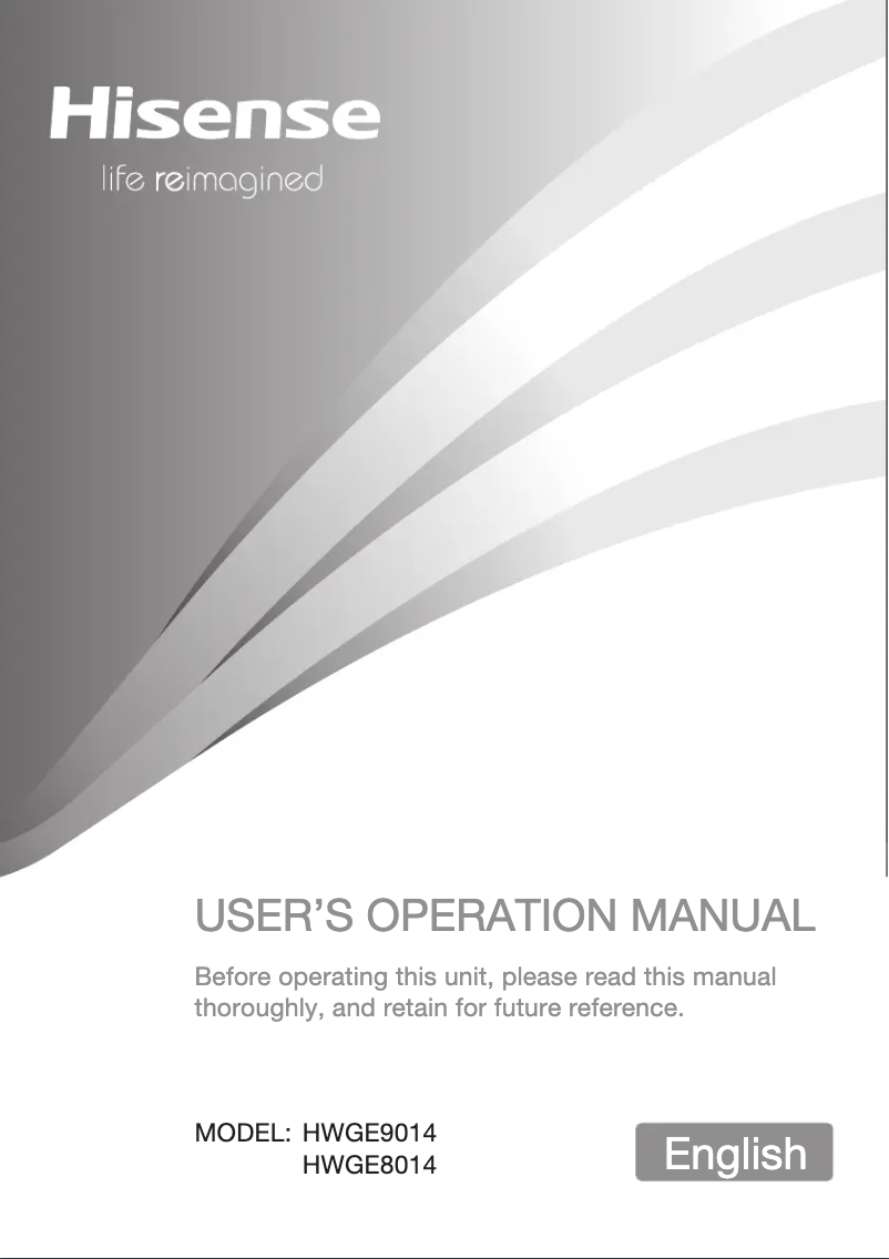 Page 1 of the manual User Manual Hisense HWGE9014
