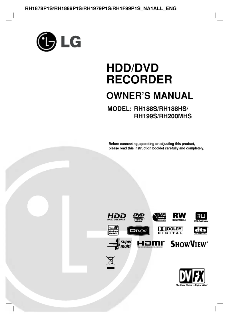 Page 1 of the manual User Manual LG RH1979P1S