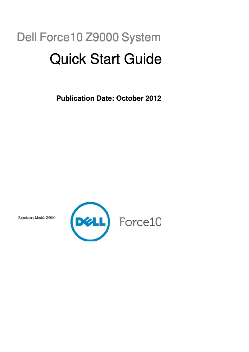 Page 1 of the manual Installation Guide Dell Force10 Z9000