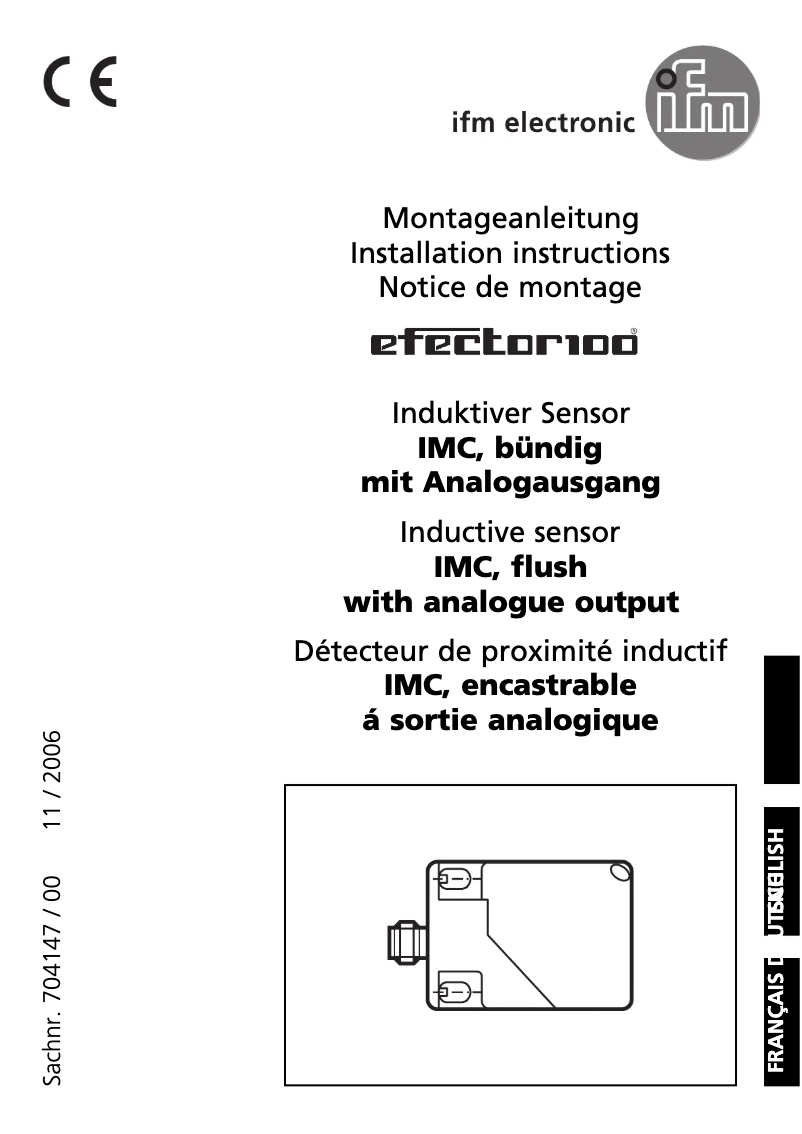 Page 1 of the manual User Manual IFM IM5139