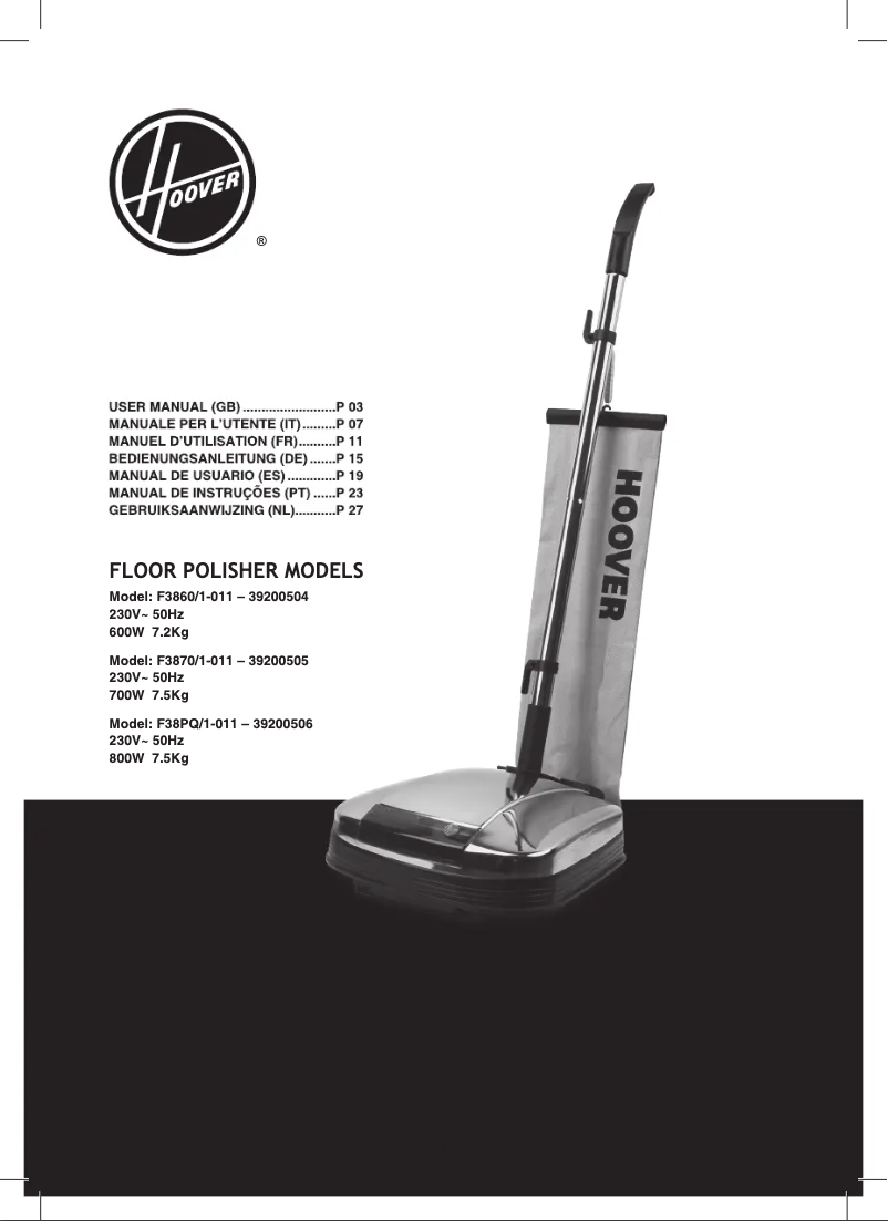 Image de la première page du manuel de l'appareil F 3870