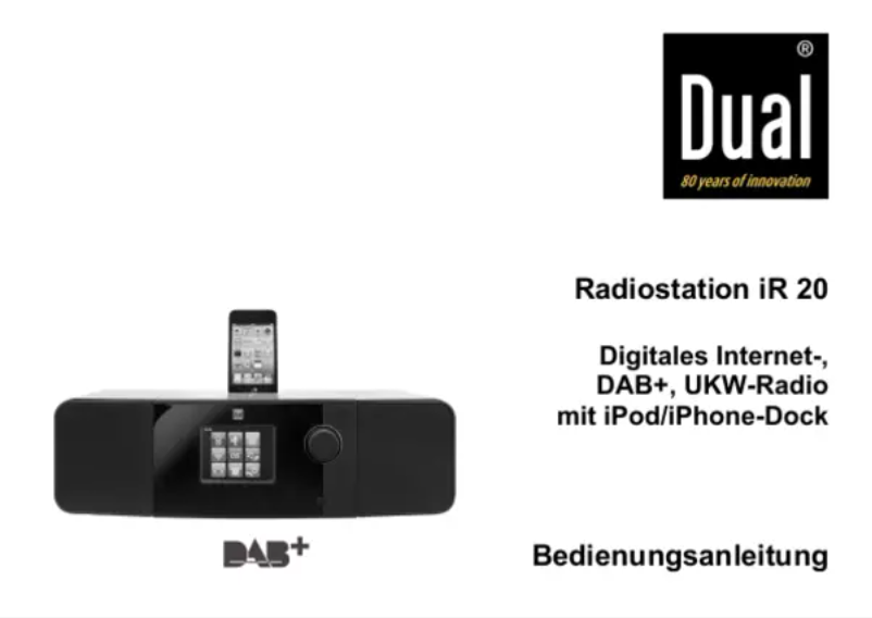Page 1 of the manual User Manual Dual Radiostation iR 20