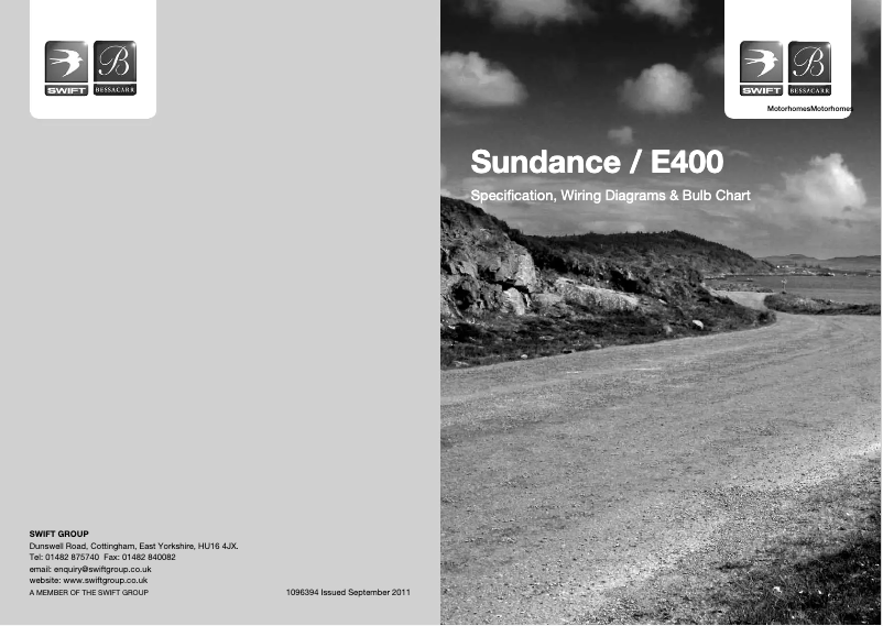 Page 1 of the manual User Manual Swift Sundance E400 (2012)