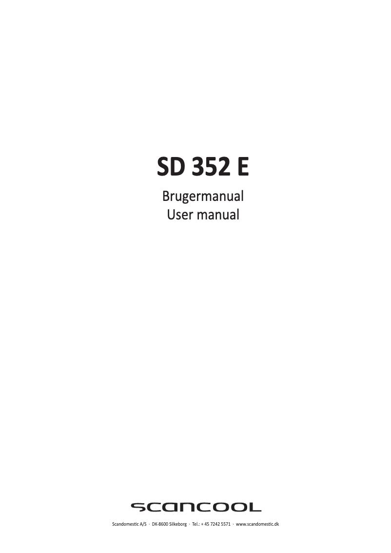 Page 1 of the manual User Manual Scancool SD 352 E