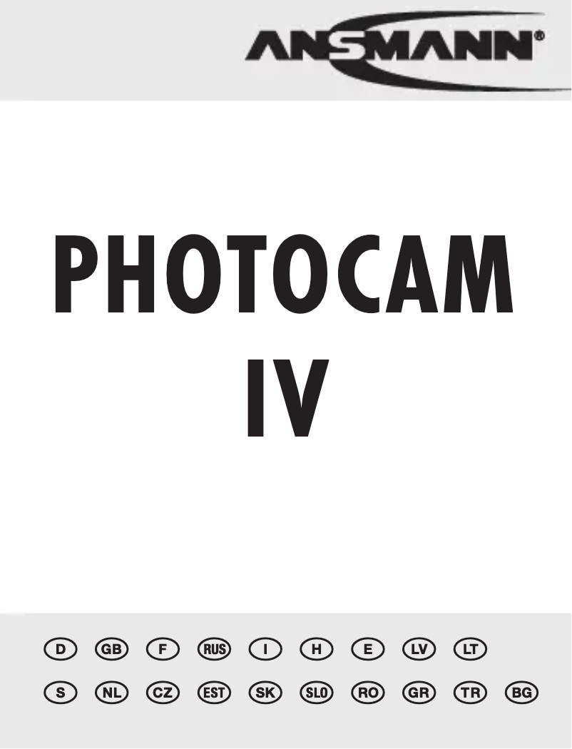 First page image of the manual for Photocam IV