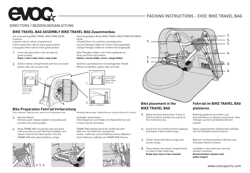 First page image of the manual for Bike Travel Bag