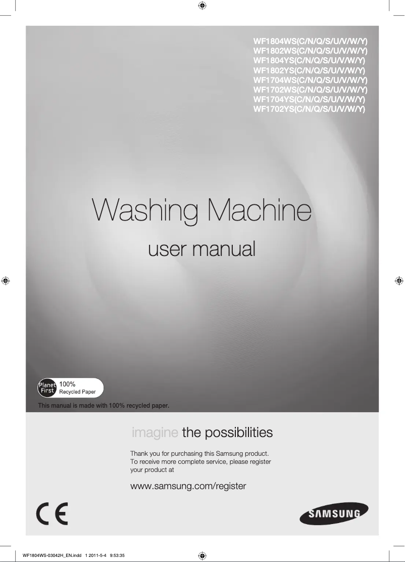 Page 1 of the manual User Manual Samsung WF1704WSV2