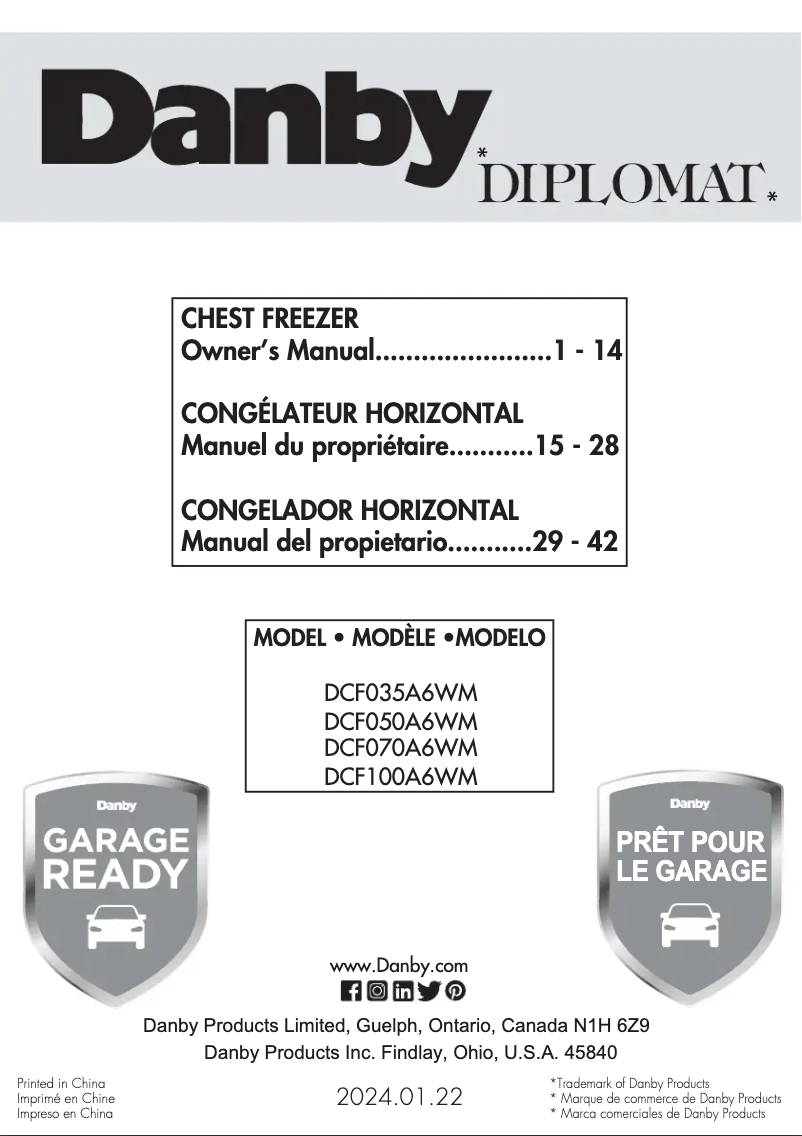 First page image of the manual for DCF050A6WM