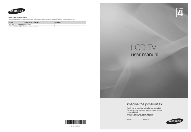 Page 1 of the manual User Manual Samsung LE-32B450C4WXZG