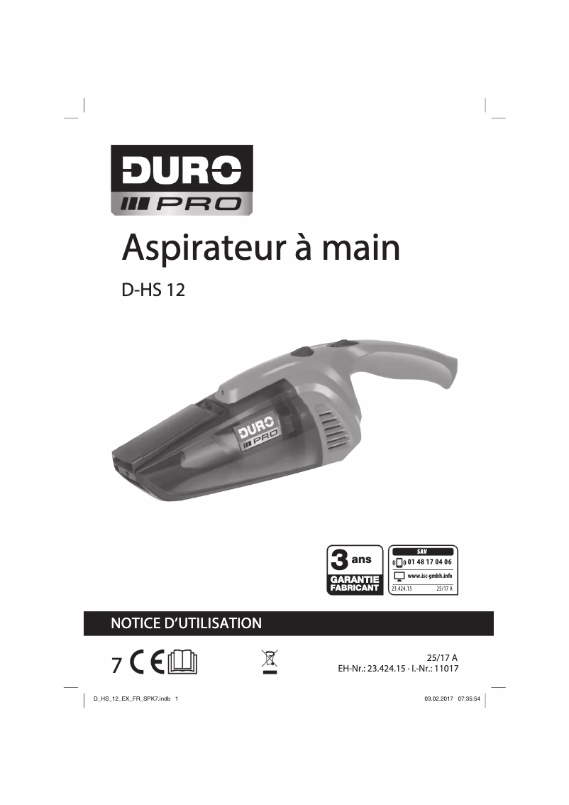 First page image of the manual for D-HS 12