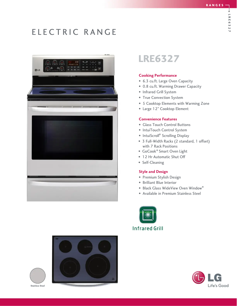 First page image of the manual for LRE6327ST