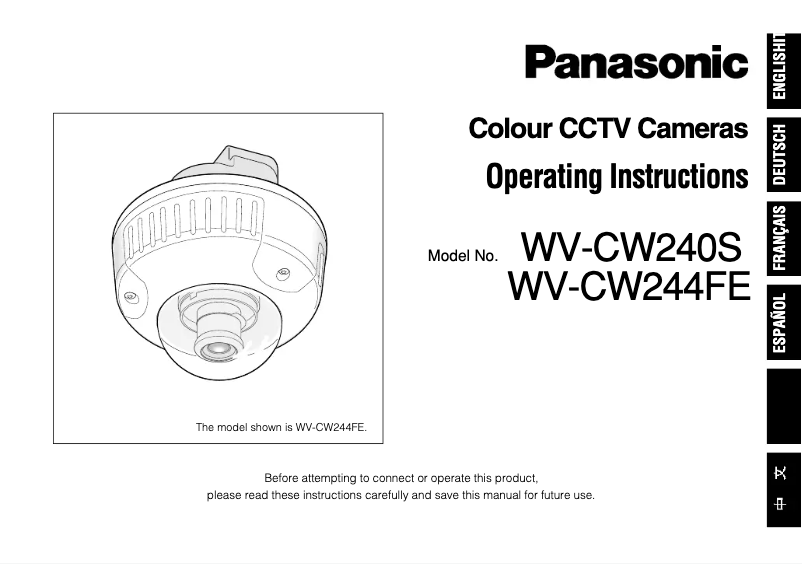 First page image of the manual for WV-CW244FE