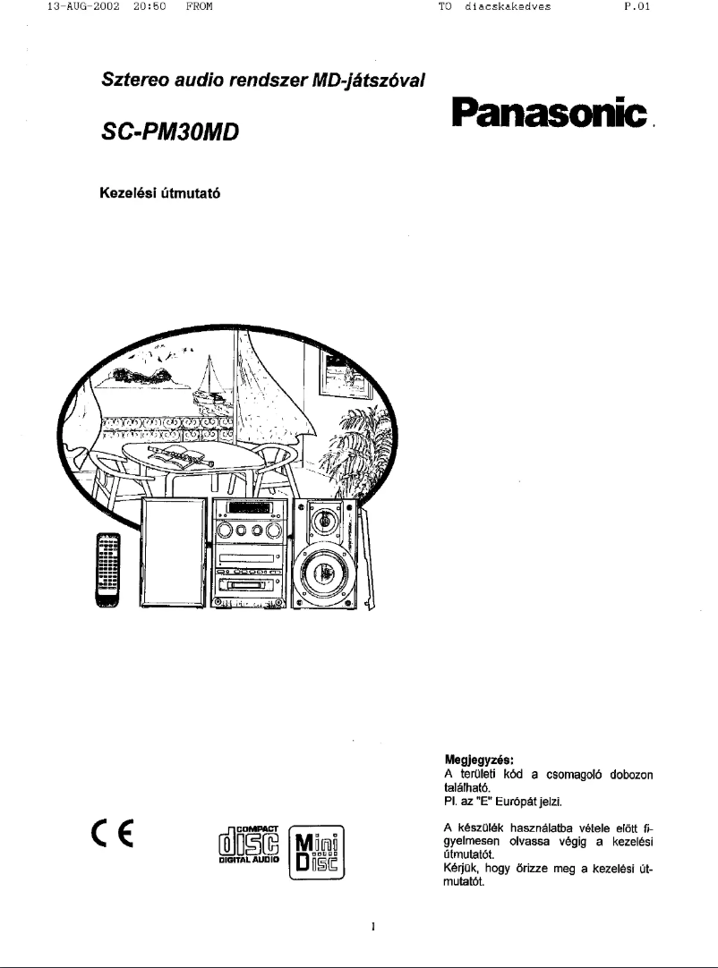First page image of the manual for SC-PM30
