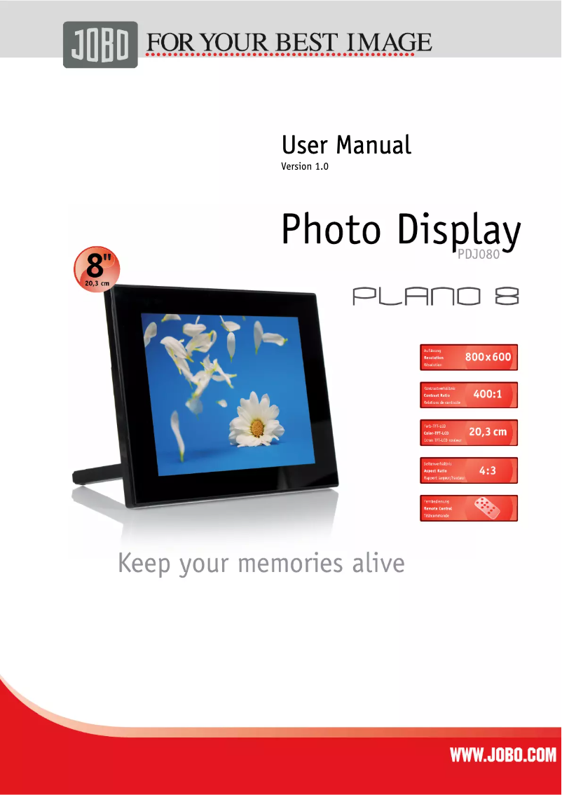First page image of the manual for Plano 8 Pro