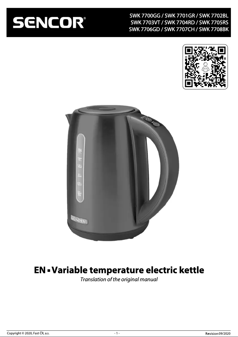 Page 1 de la notice Manuel utilisateur Sencor SWK 7706GD