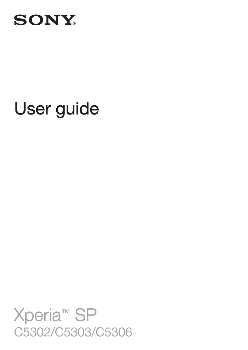 Page 1 of the manual User Manual Sony Xperia SP SP