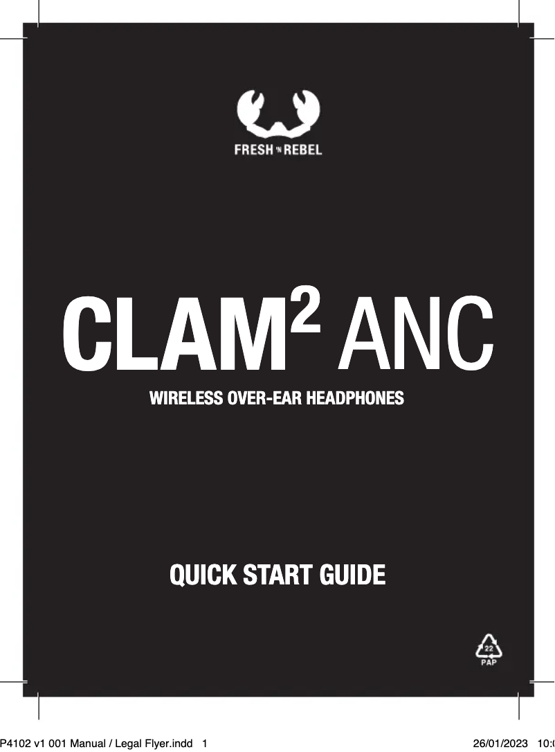 First page image of the manual for Clam 2 ANC
