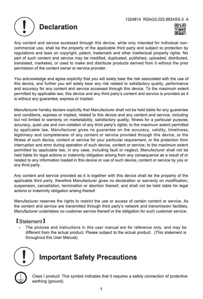 Page 1 of the manual User Manual Hisense 100BM66D