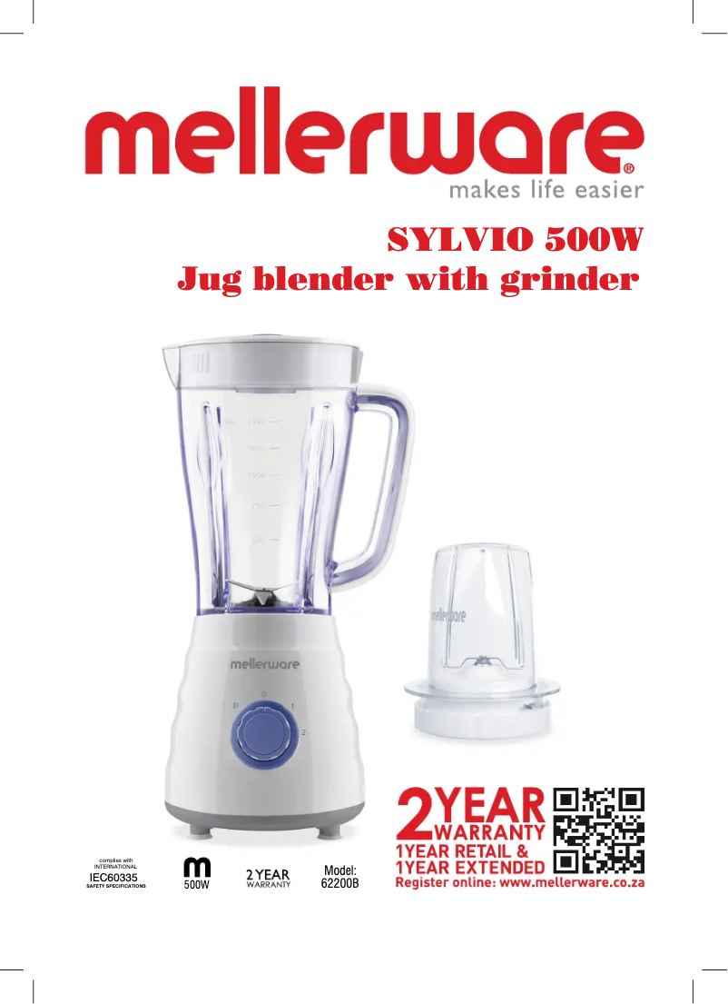 Page 1 of the manual User Manual Mellerware Sylvio 62200B