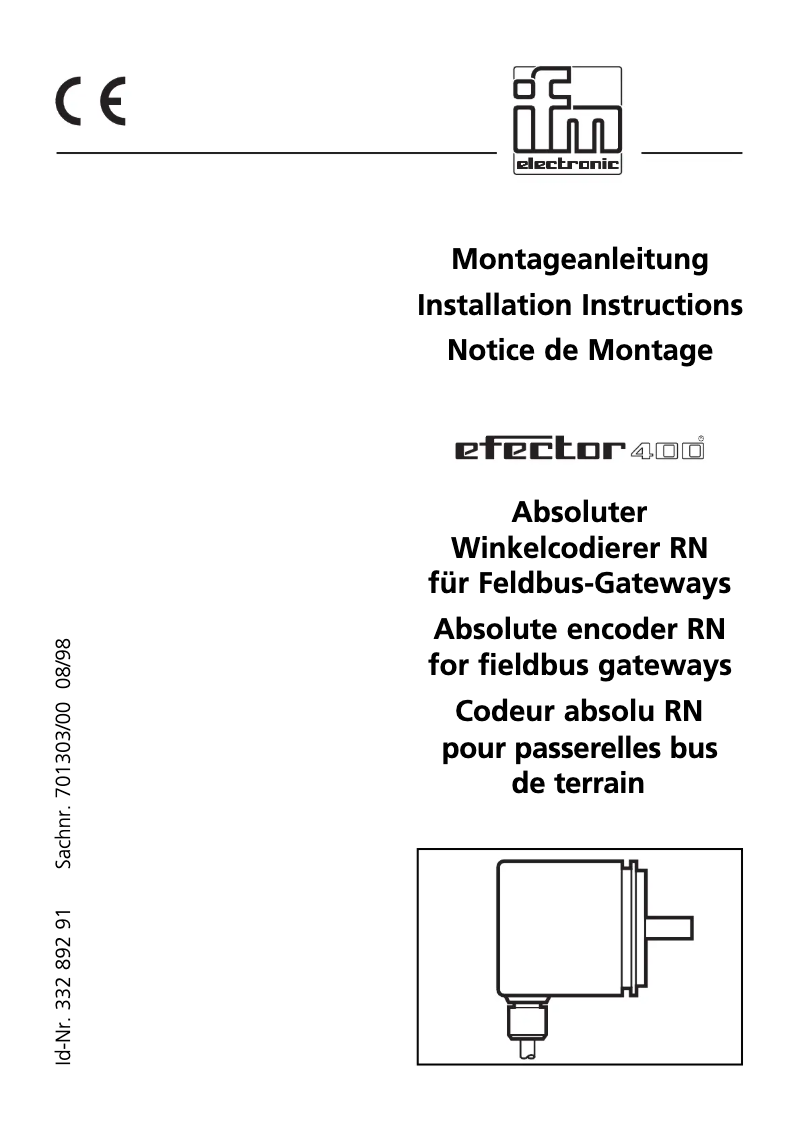 Page 1 of the manual User Manual IFM RN1200