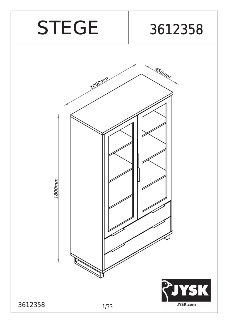 Page 1 of the manual User Manual JYSK Stege