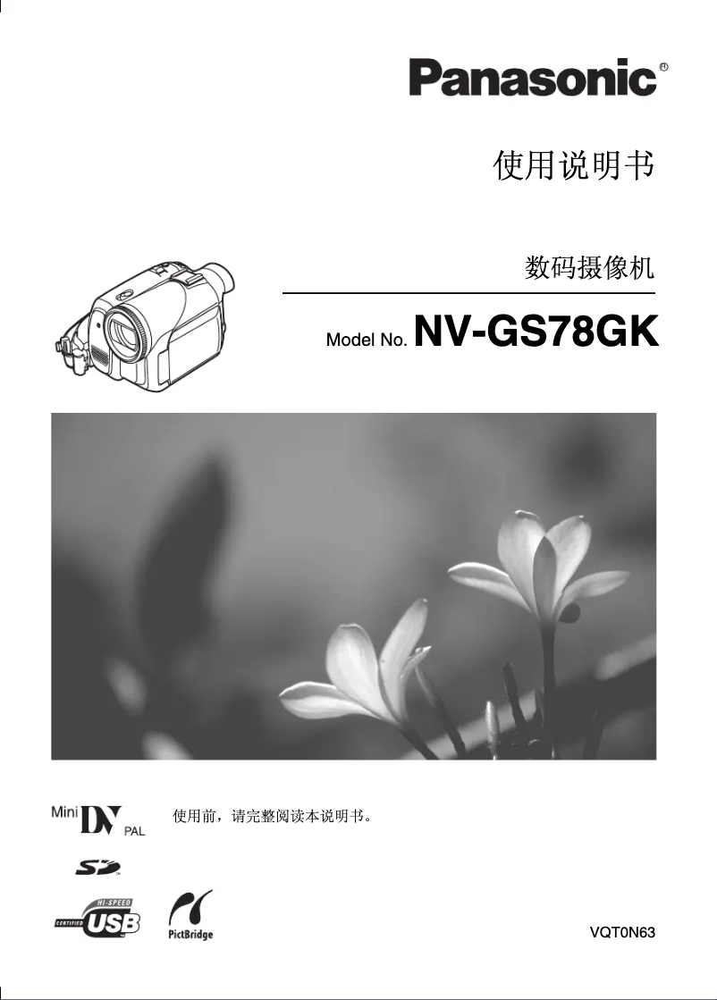 Page 1 of the manual User Manual Panasonic NV-GS78