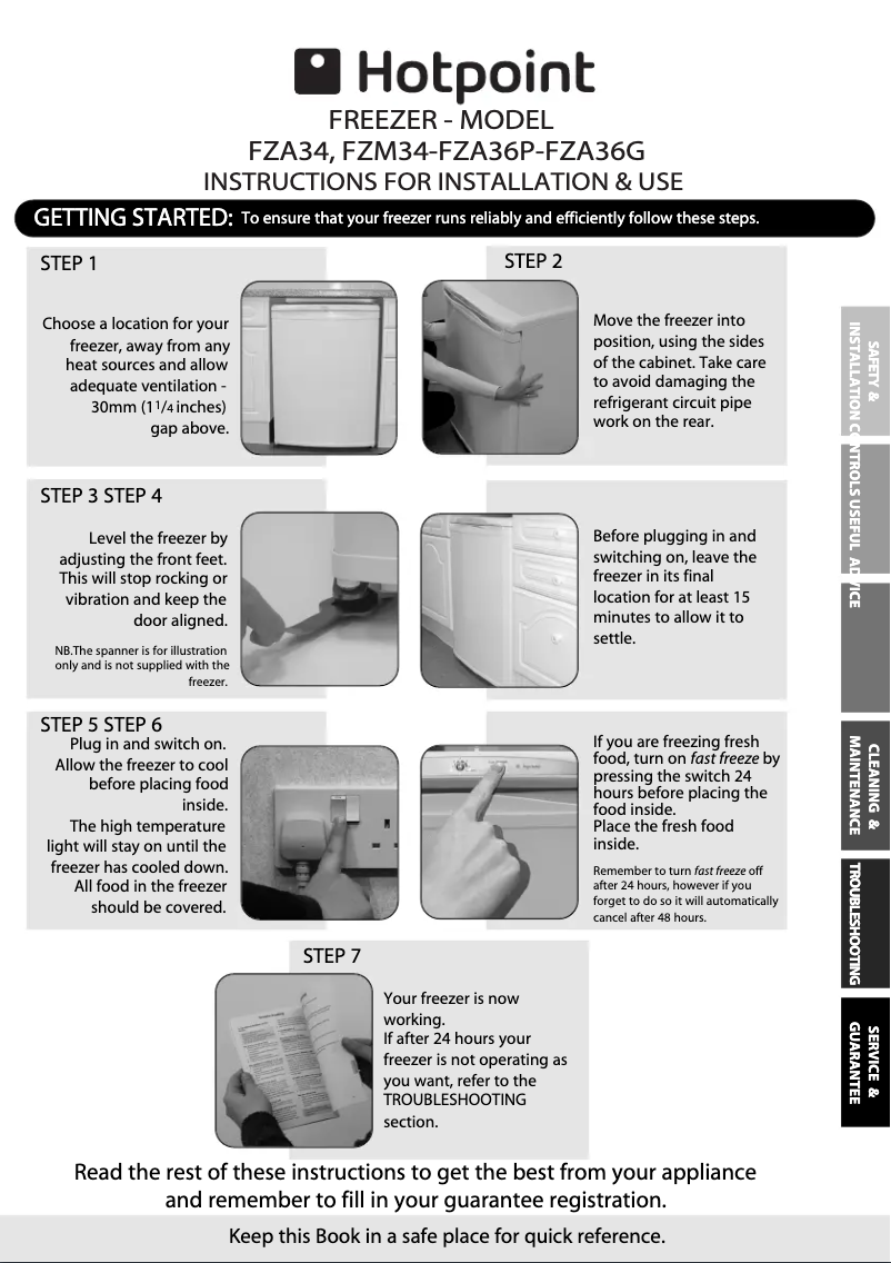 First page image of the manual for FZFM151P