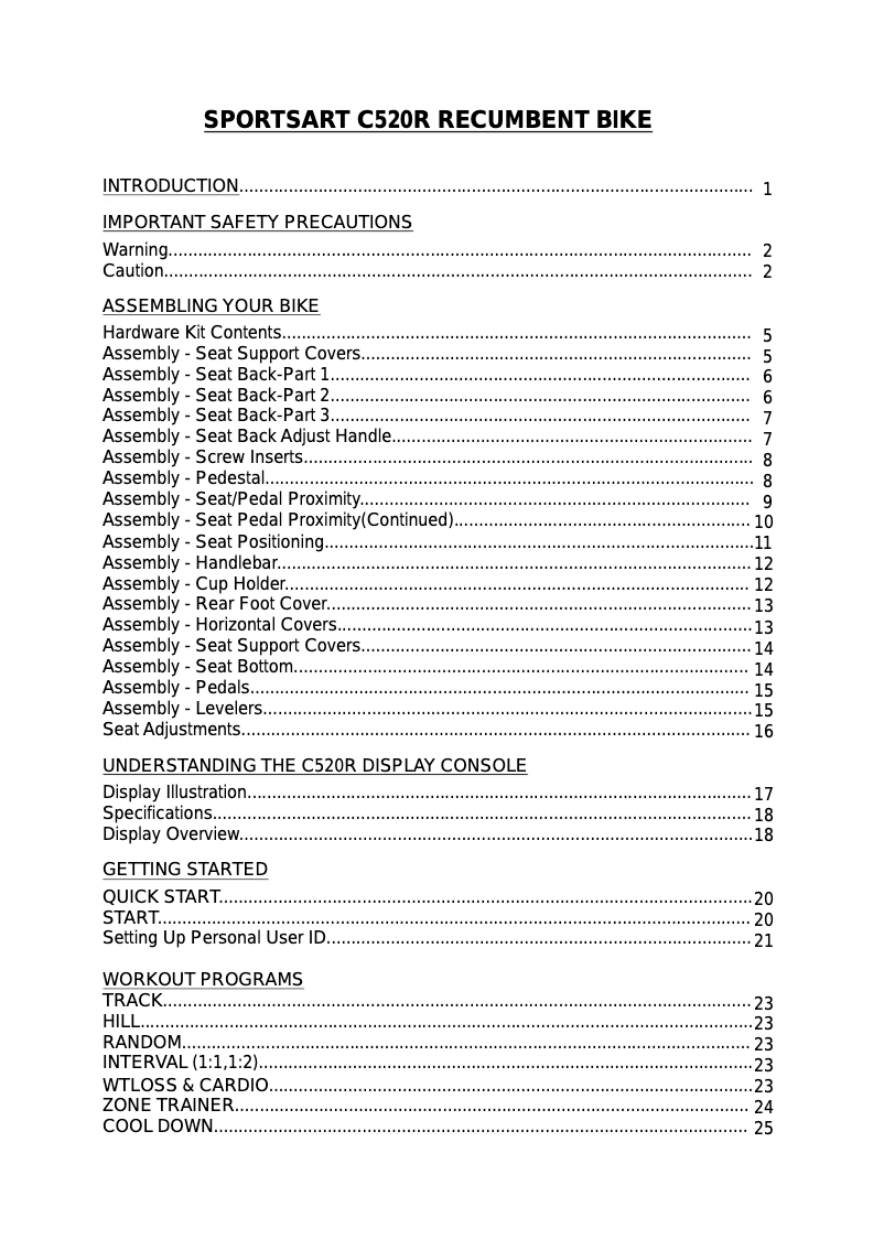 First page image of the manual for C520r