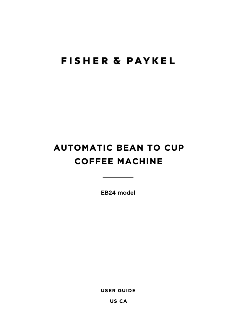 Page 1 of the manual User Manual Fisher & Paykel EB24