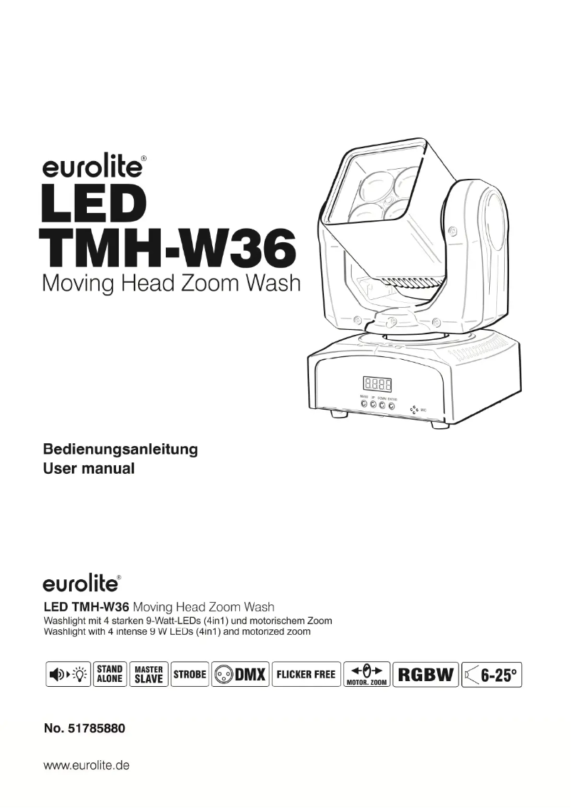 First page image of the manual for LED TMH-W36