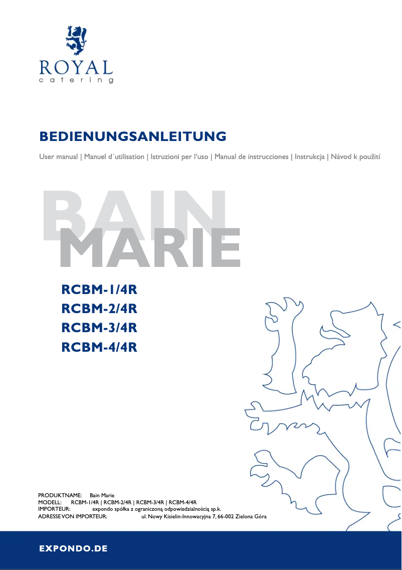 Page 1 de la notice Manuel utilisateur Royal Catering RCBM-1/4R