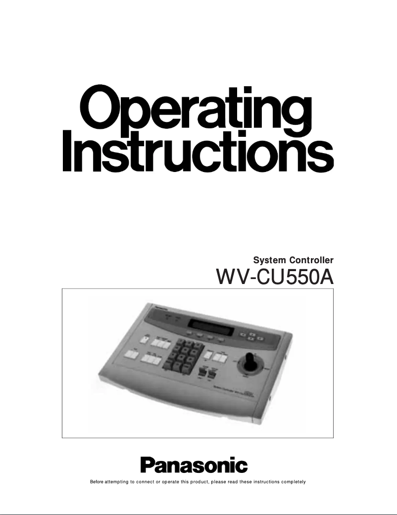 Page 1 of the manual User Manual Panasonic WV-CU550