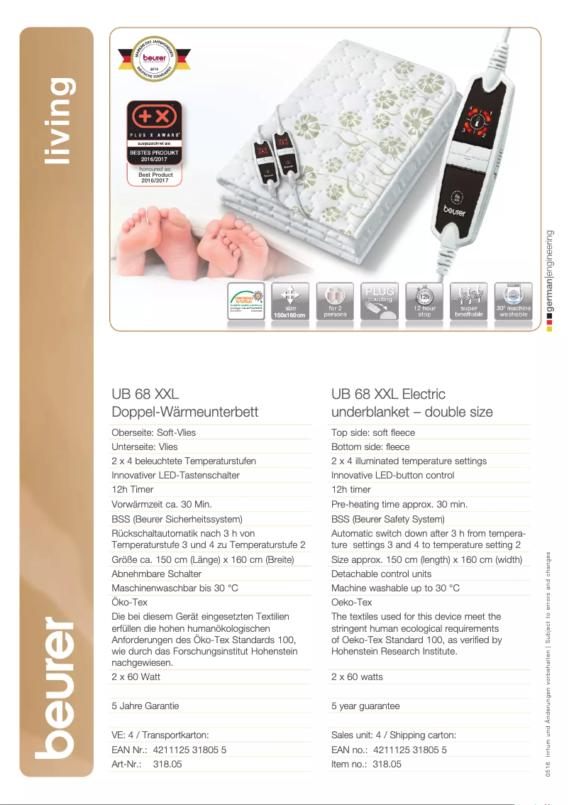 First page image of the manual for UB 68 XXL