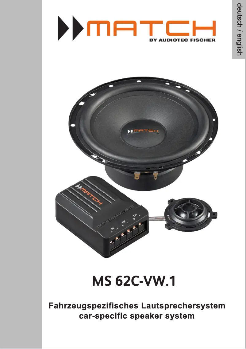 Page 1 of the manual User Manual Match MS 62C-VW.1