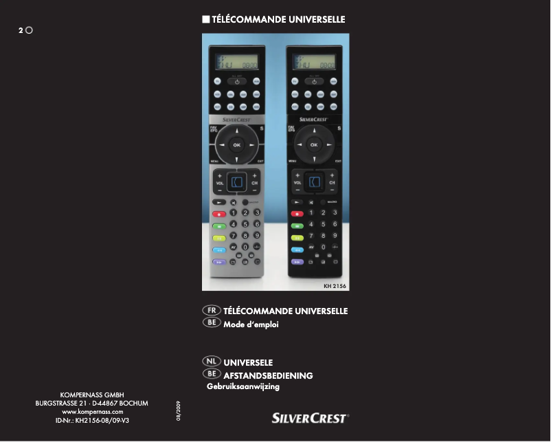 First page image of the manual for KH 2156